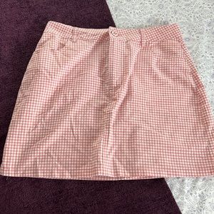 Pink checkered skirt